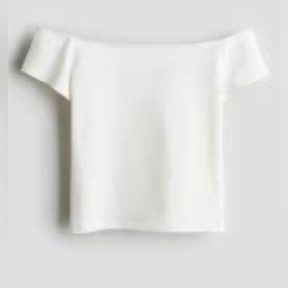 H&M Off-Shoulder White Blouse Size Small
